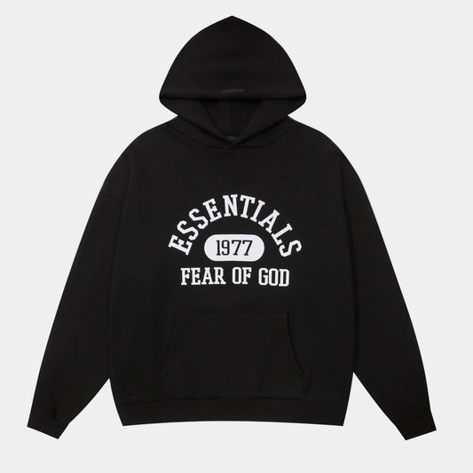 essentials black hoodie everyday streetwear relaxed fit