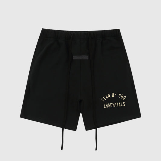 Essentials Black fleece shorts front view – Fear of God