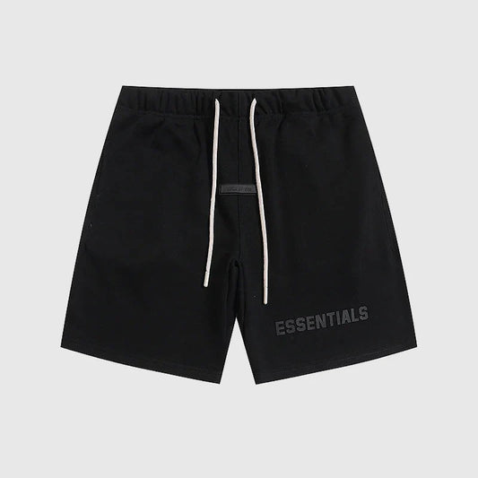 Essentials Black fleece shorts front view – Fear of God