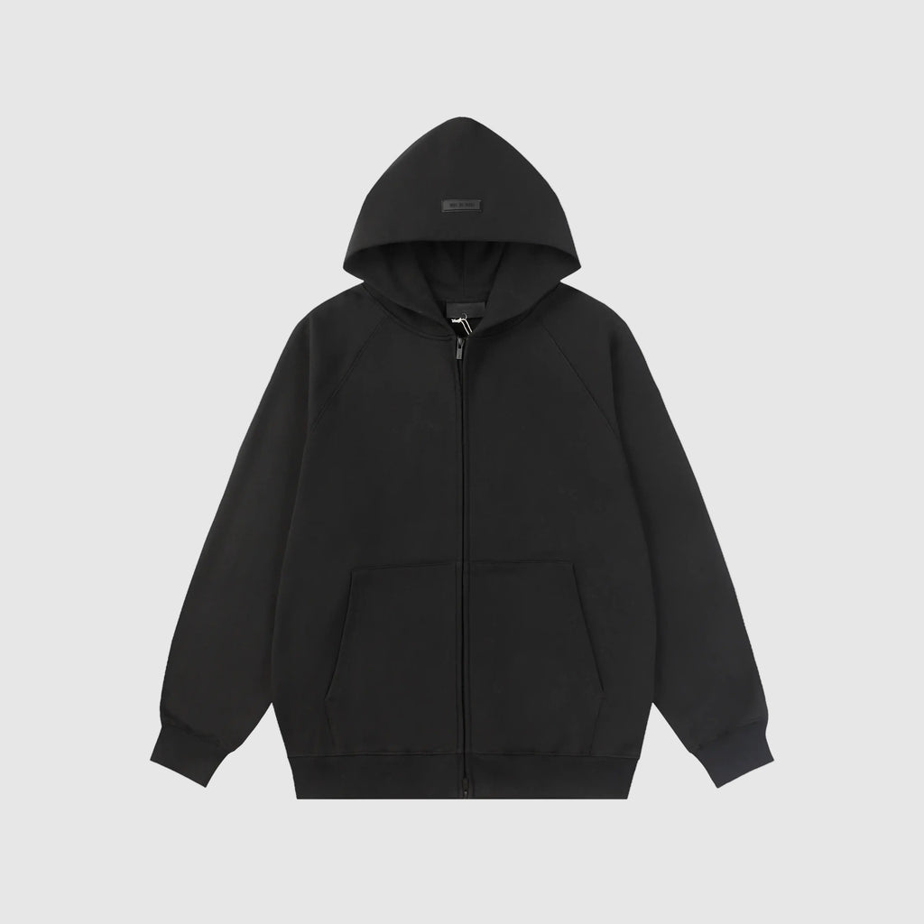ESSENTIALS Clothing Black Zip Fleece Hoodie
