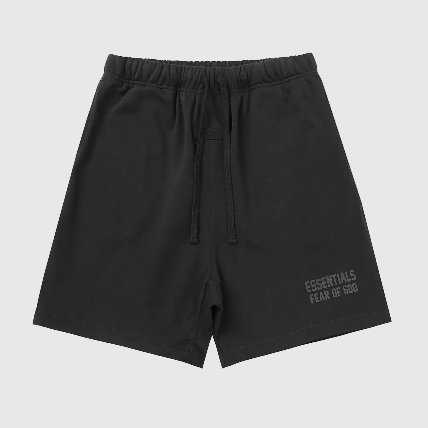 Essentials Black fleece shorts front view – Fear of God