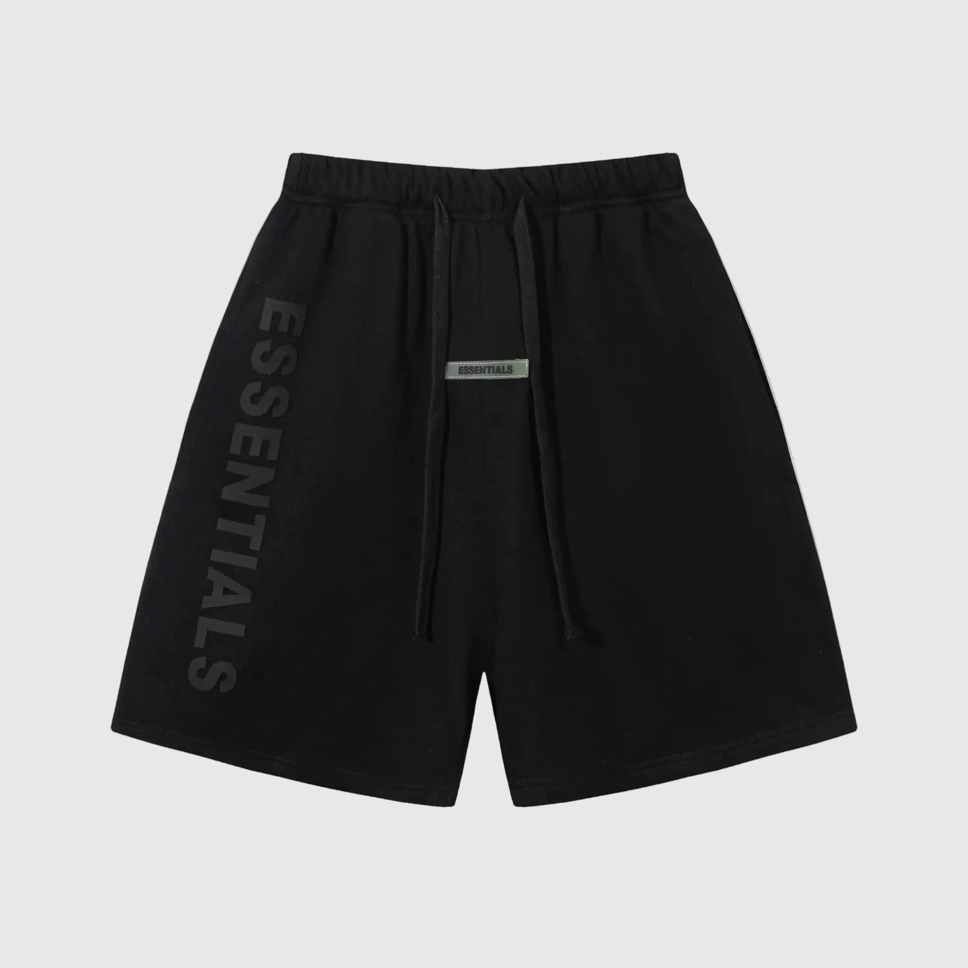 Essentials Black fleece shorts front view – Fear of God