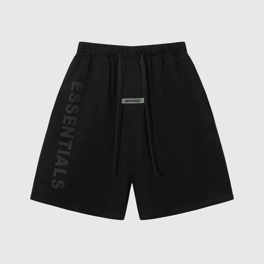Essentials Black fleece shorts front view – Fear of God