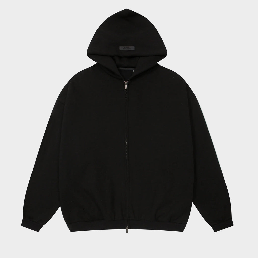 ESSENTIALS Clothing Black Zip Fleece Hoodie