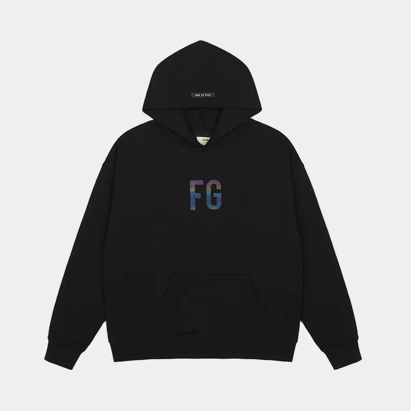 essentials black hoodie relaxed fit streetwear