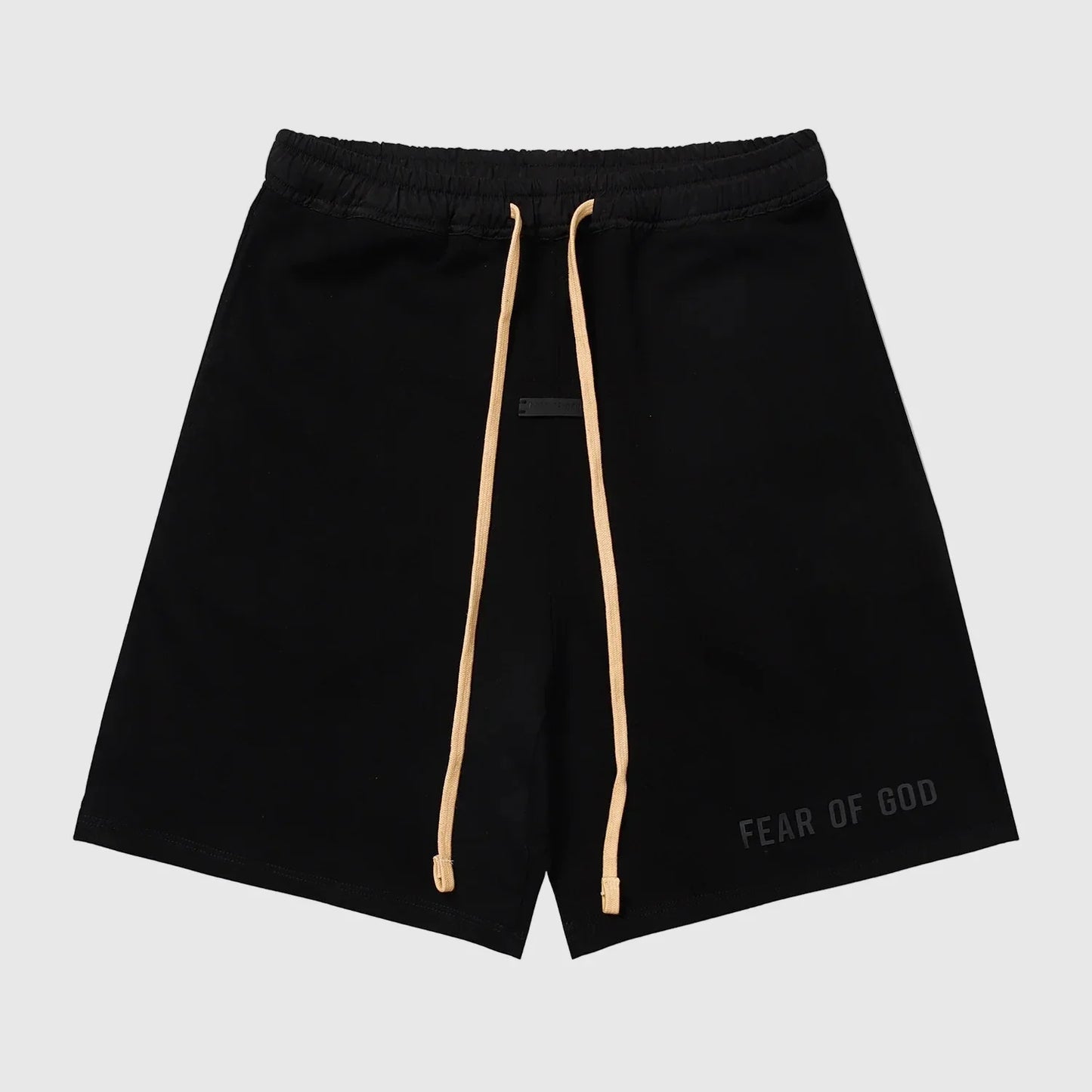 Essentials Black fleece shorts front view – Fear of God