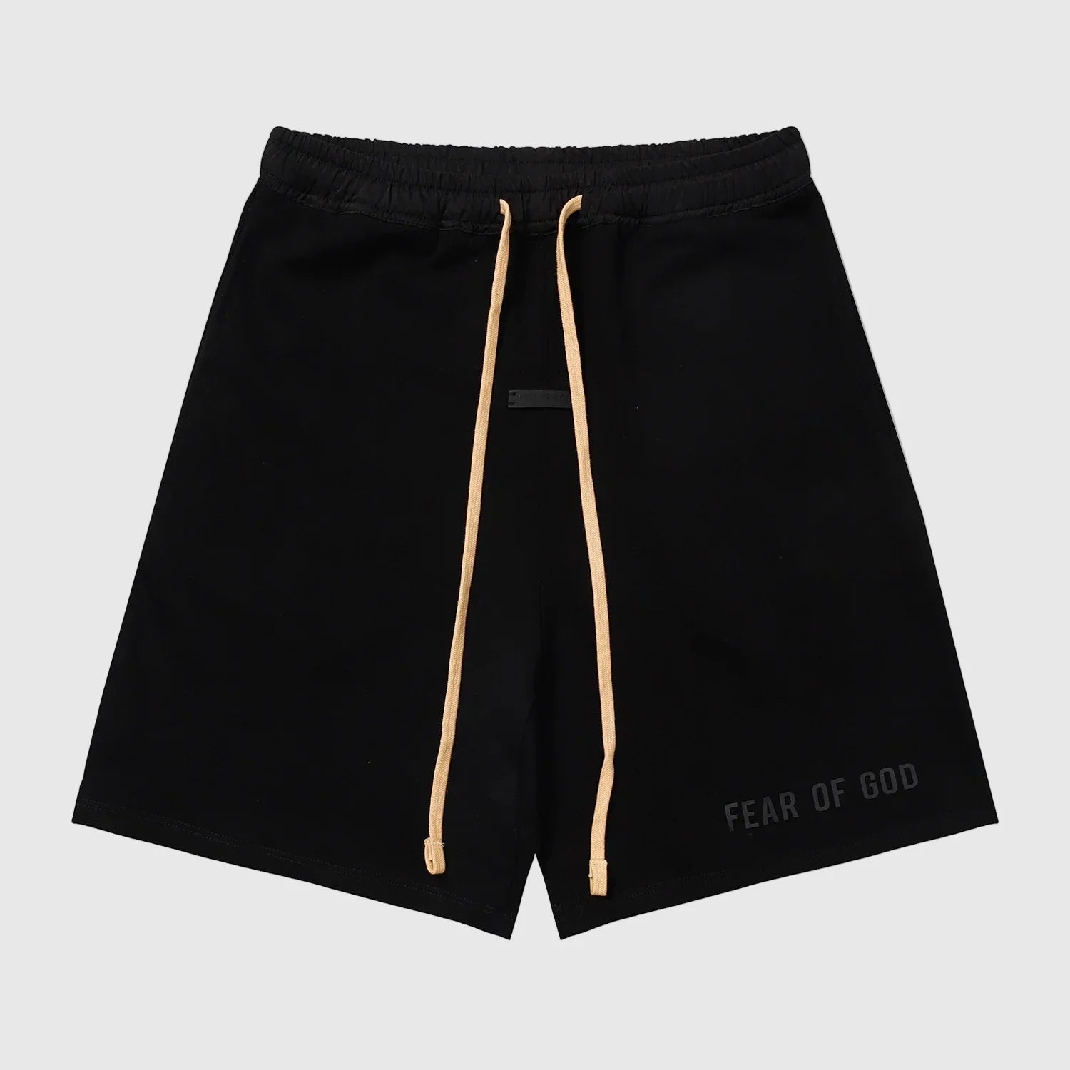 Essentials Black fleece shorts front view – Fear of God