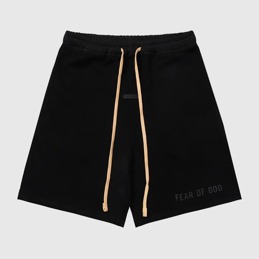 Essentials Black fleece shorts front view – Fear of God