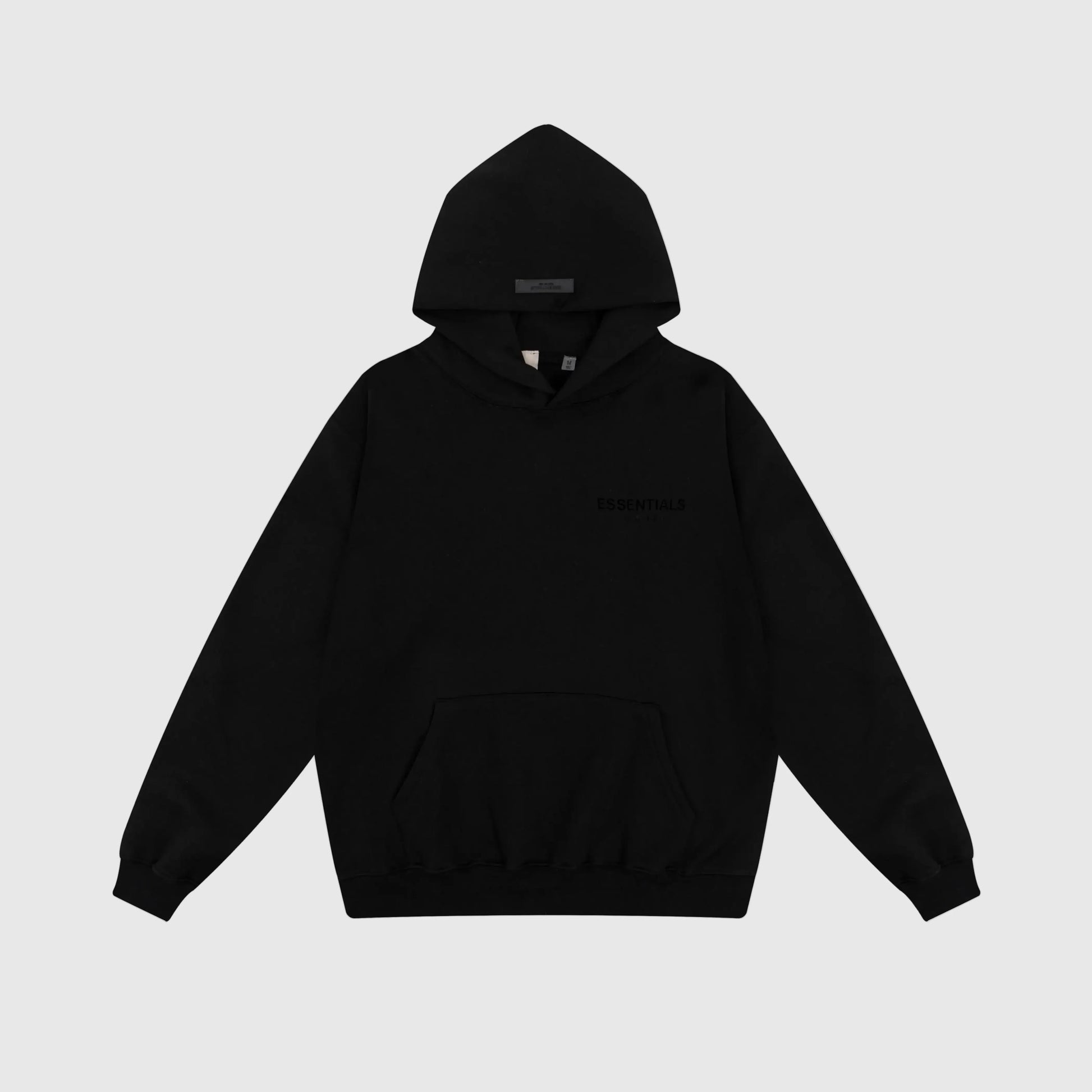 essentials black hoodie relaxed fit streetwear