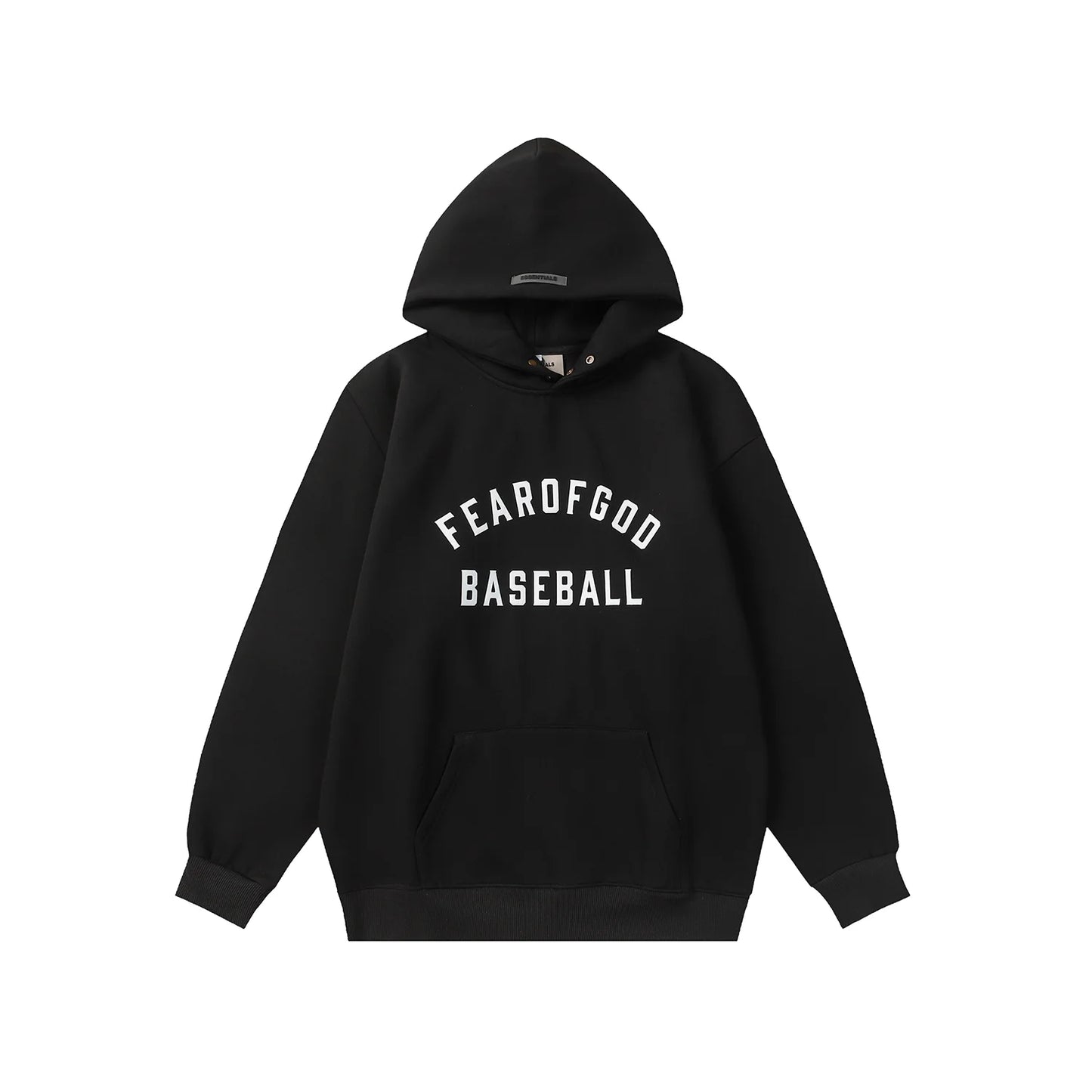 Fear of God ESSENTIALS Signature Baseball Black Hoodie