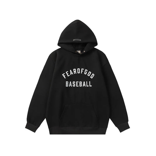 Fear of God ESSENTIALS Signature Baseball Black Hoodie