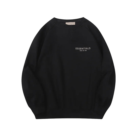 Essentials Sweatshirt in Black, Relaxed Crewneck