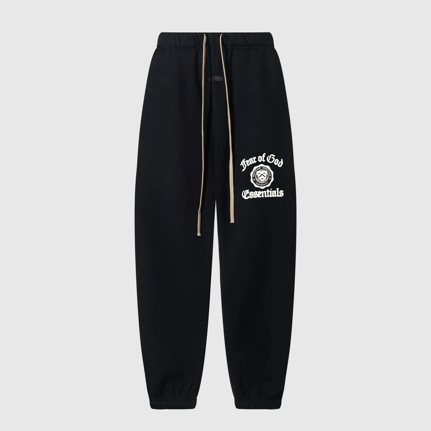 Essentials black street core sweatpants by Fear of God front view