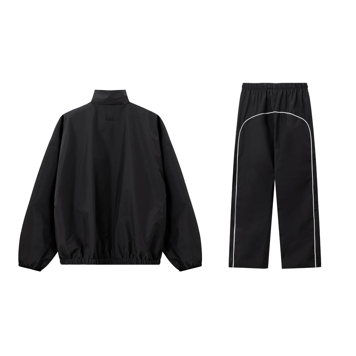 Essentials Tracksuit Black Zip Up Nylon Pullover