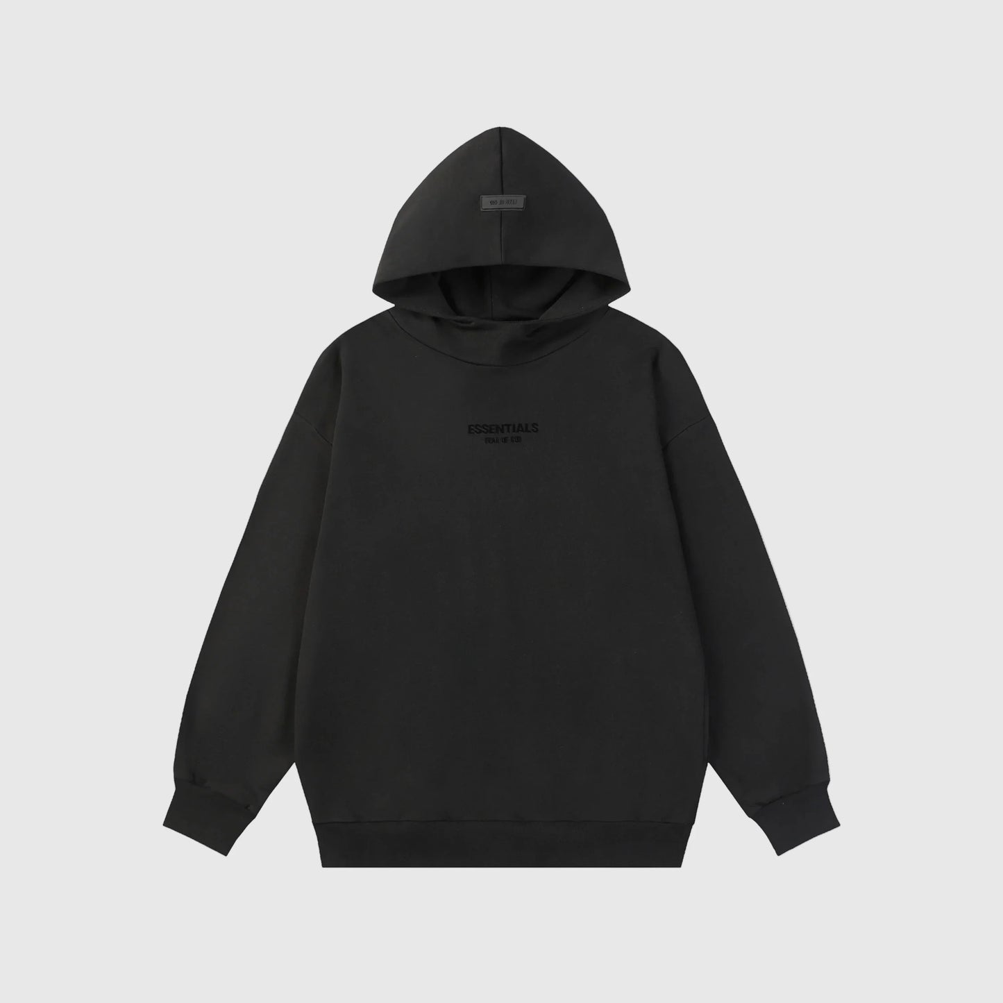 essentials black hoodie relaxed fit streetwear