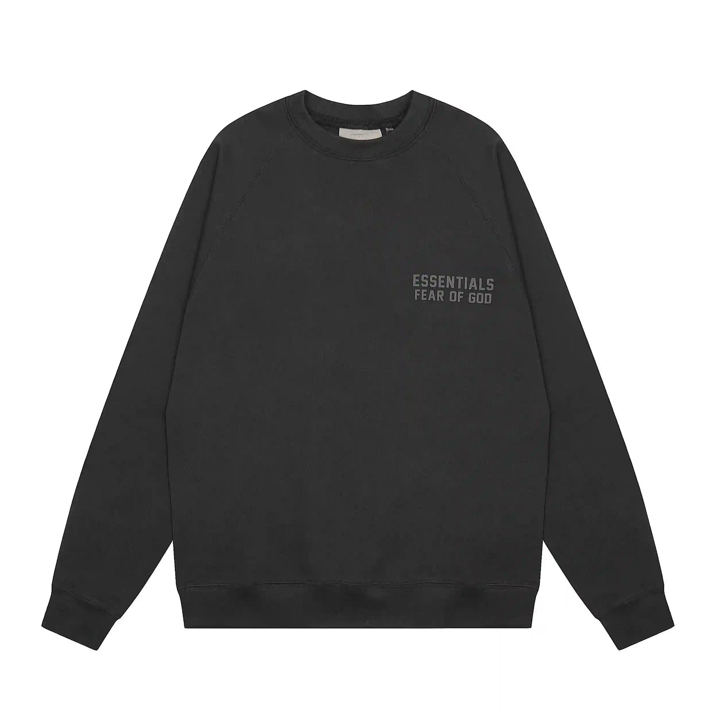Essentials black elevated core fleece joggers with elastic waistband comfort by Fear Of God