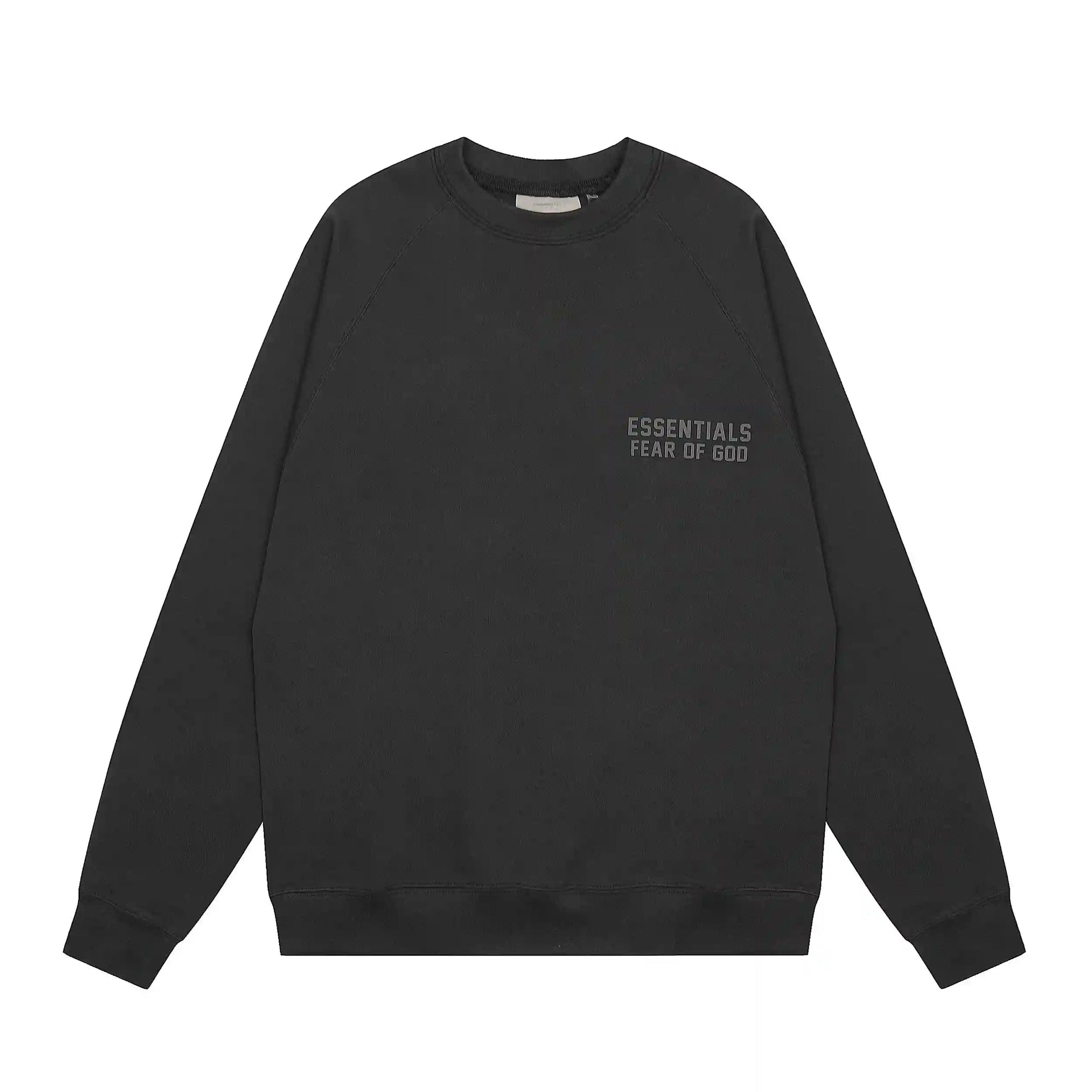 Essentials black elevated core fleece joggers with elastic waistband comfort by Fear Of God