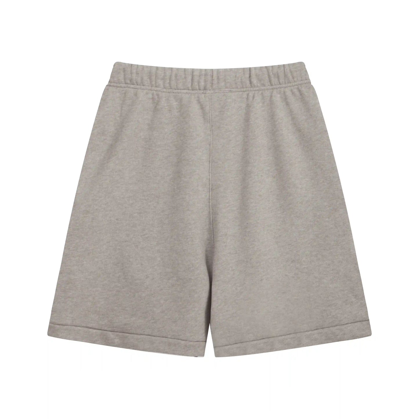 Fear of God Essentials heathered grey fleece shorts with tonal logo and everyday relaxed fit