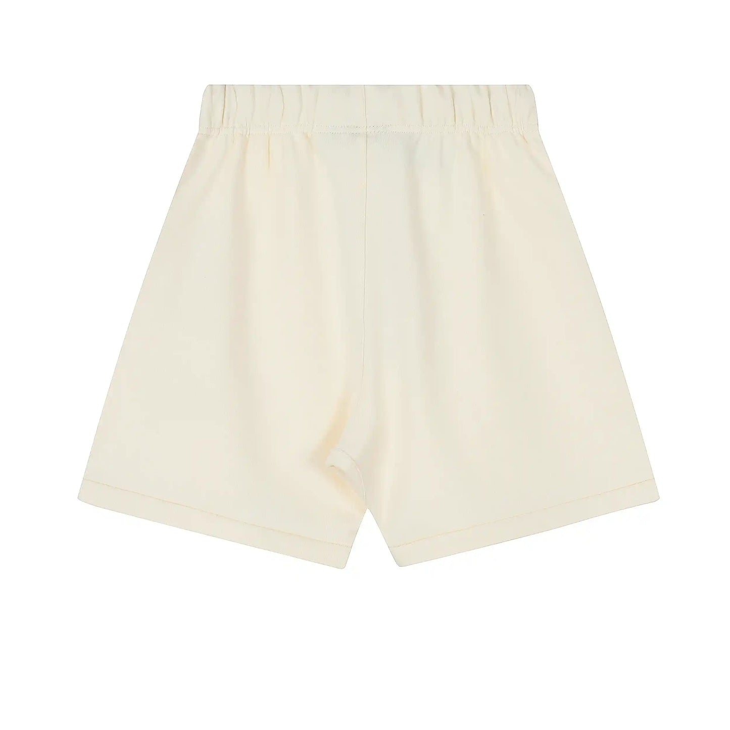 Fear of God Essentials Cloud Dance fleece shorts in neutral tone with tonal logo and relaxed silhouette