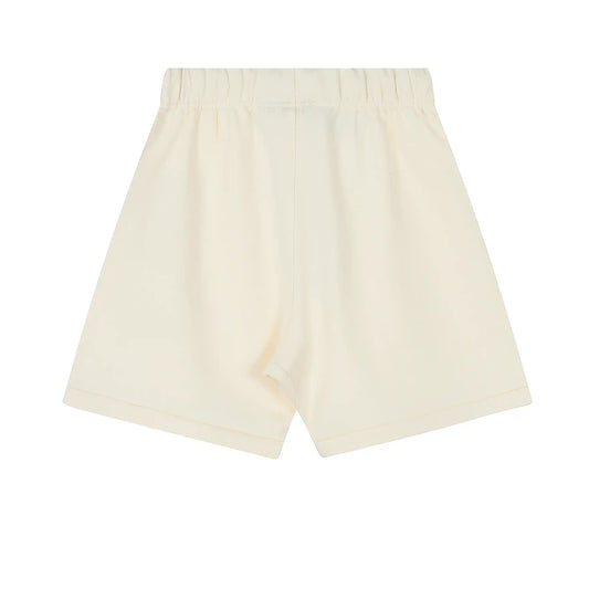 Fear of God Essentials Cloud Dance fleece shorts in neutral tone with tonal logo and relaxed silhouette