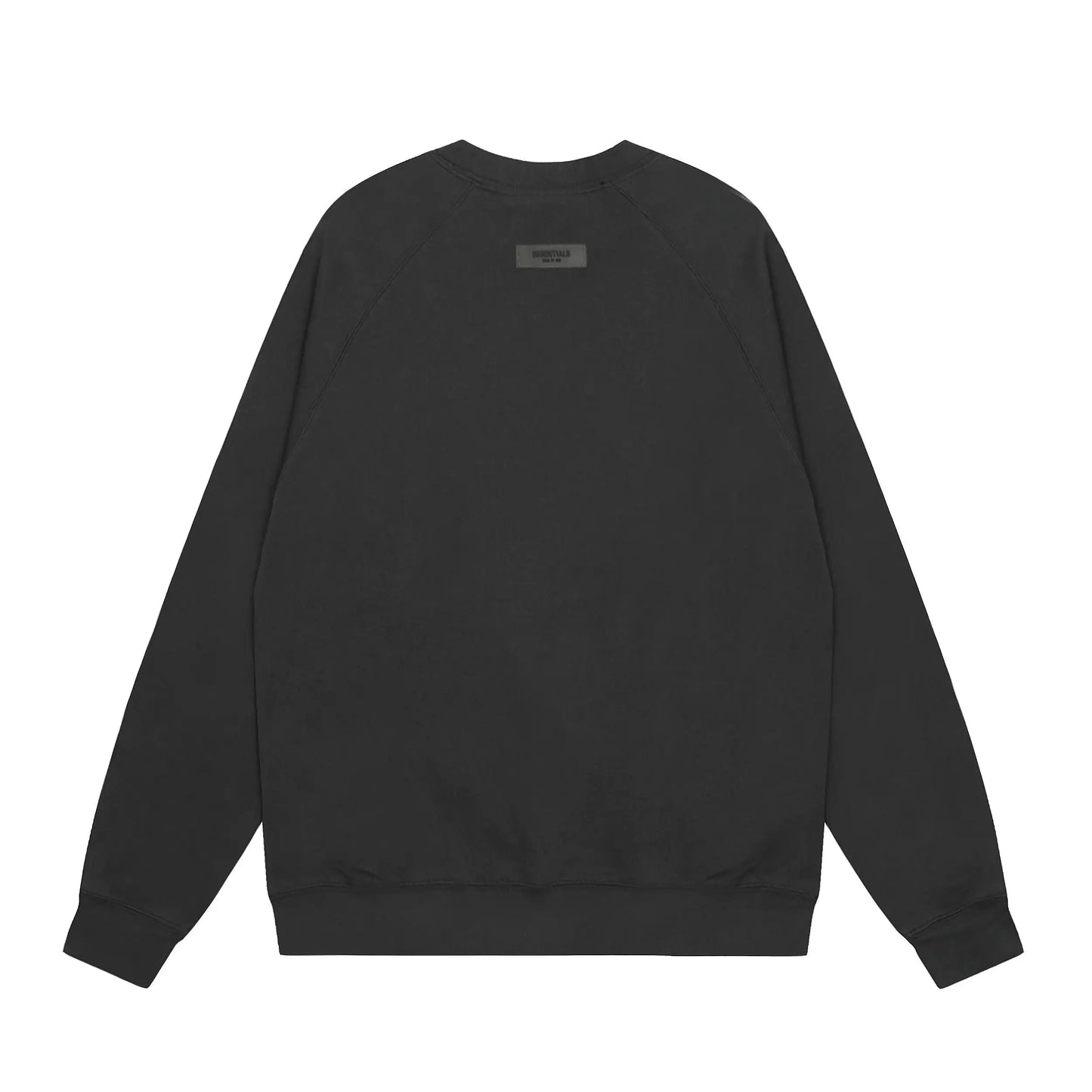 Design details of Essentials black elevated core fleece tracksuit by Fear Of God