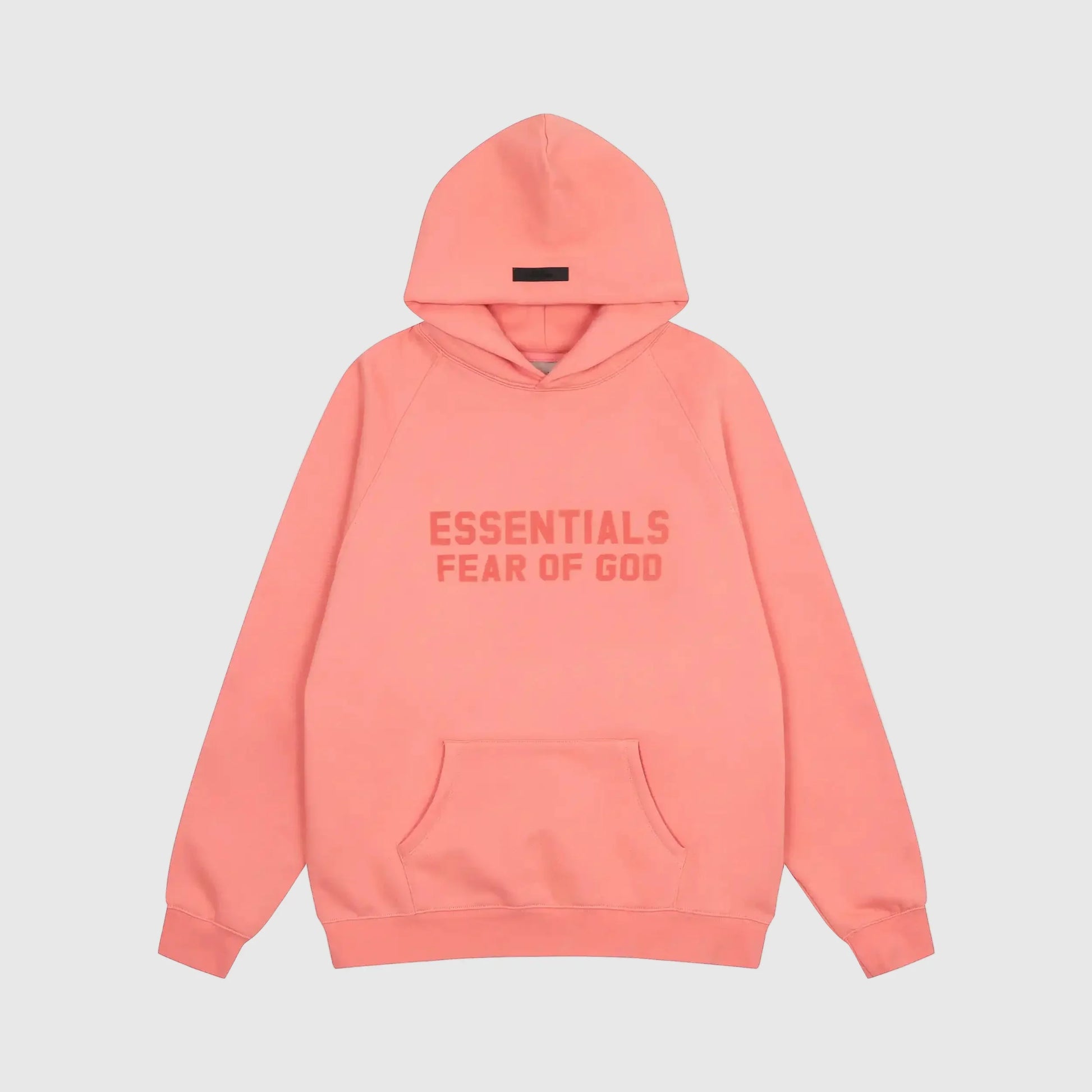 essentials coral hoodie relaxed fit streetwear
