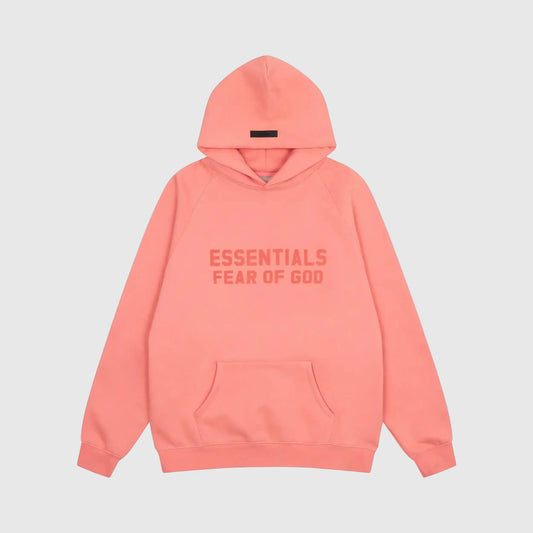essentials coral hoodie relaxed fit streetwear