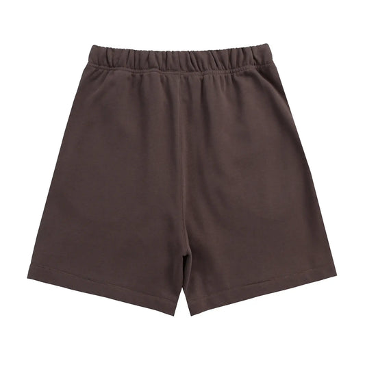 Fear of God Essentials Congo brown fleece shorts with tonal logo and long drawstrings