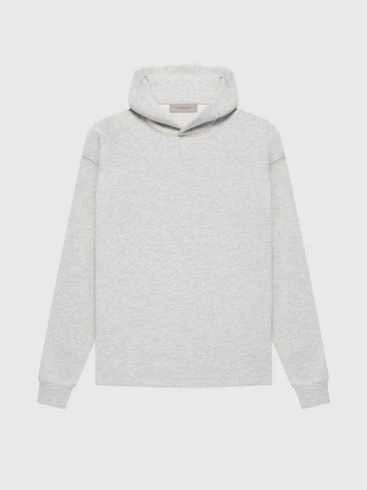essentials light heather oatmeal hoodie relaxed fit streetwear
