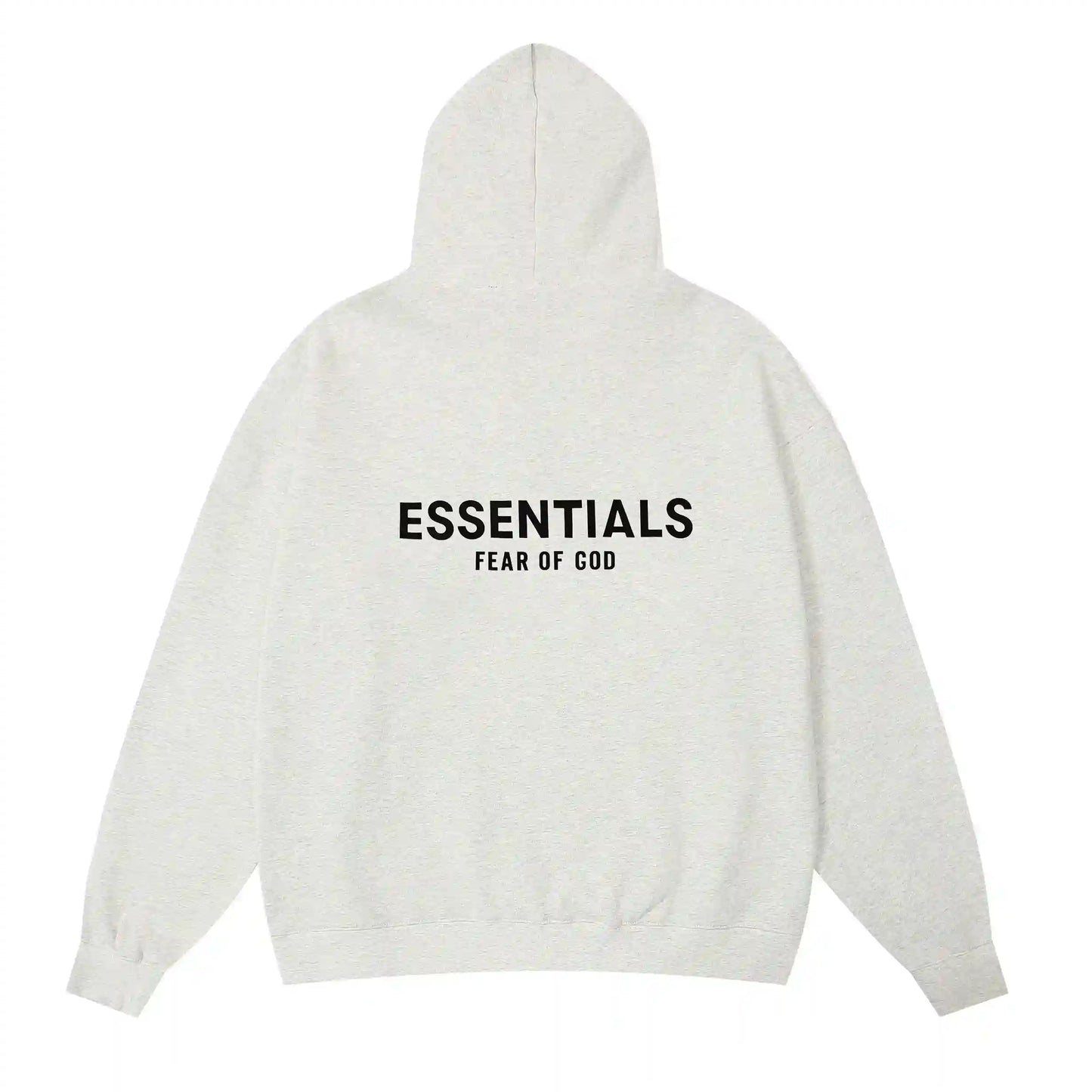 Essentials Cloud Dance hoodie back view relaxed fit heavyweight core fleece