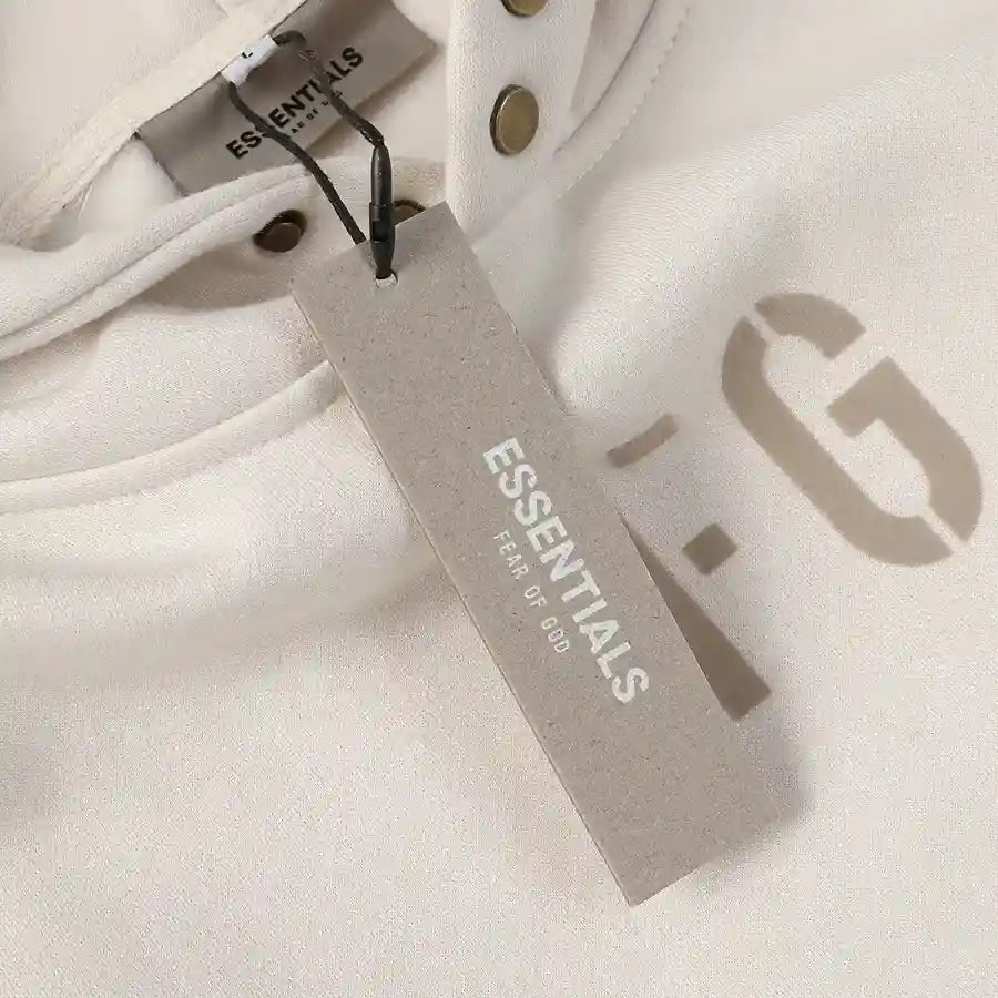 Fear of God ESSENTIALS FG Ivory White Hoodie
