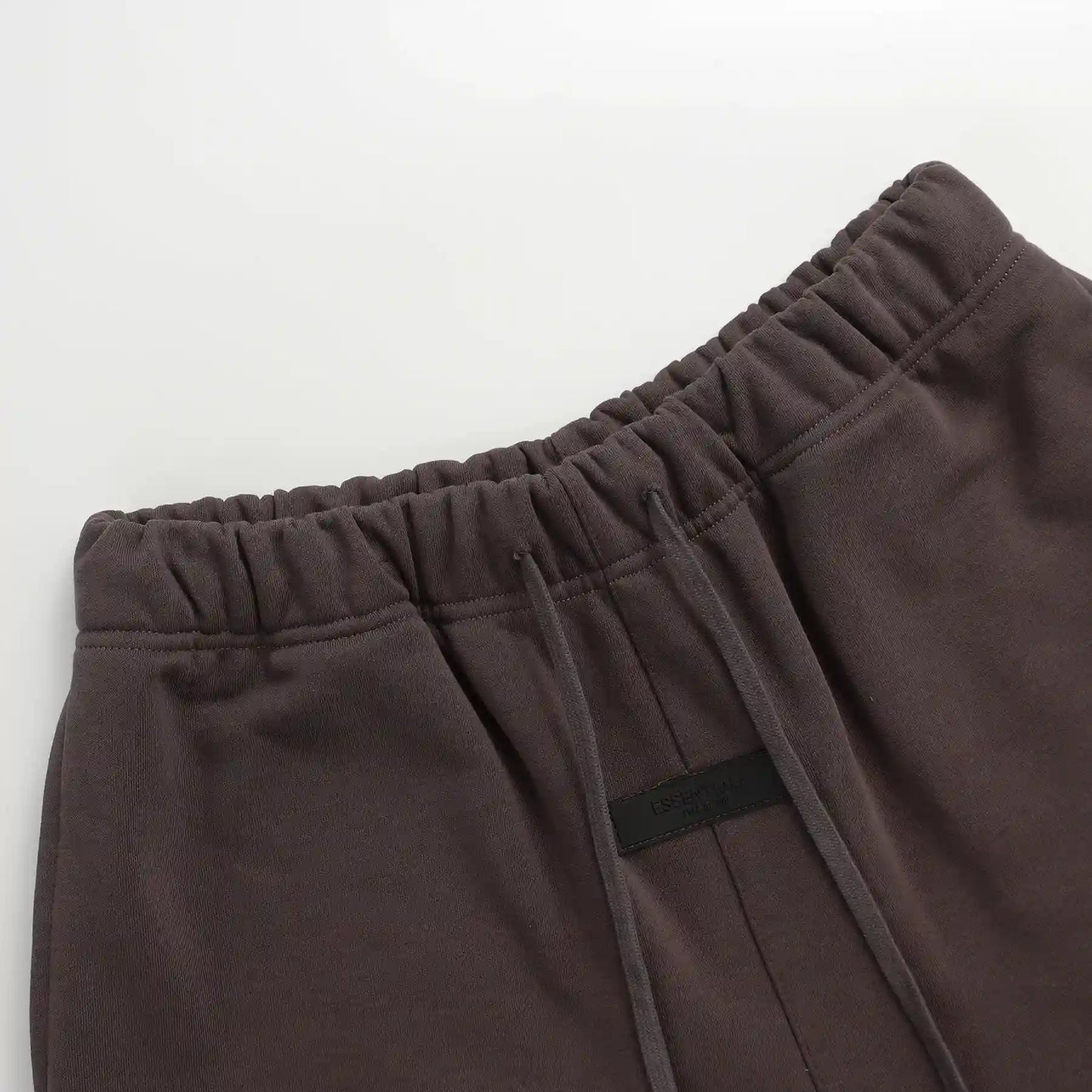 Fear of God Essentials Congo brown fleece shorts with tonal logo and long drawstrings