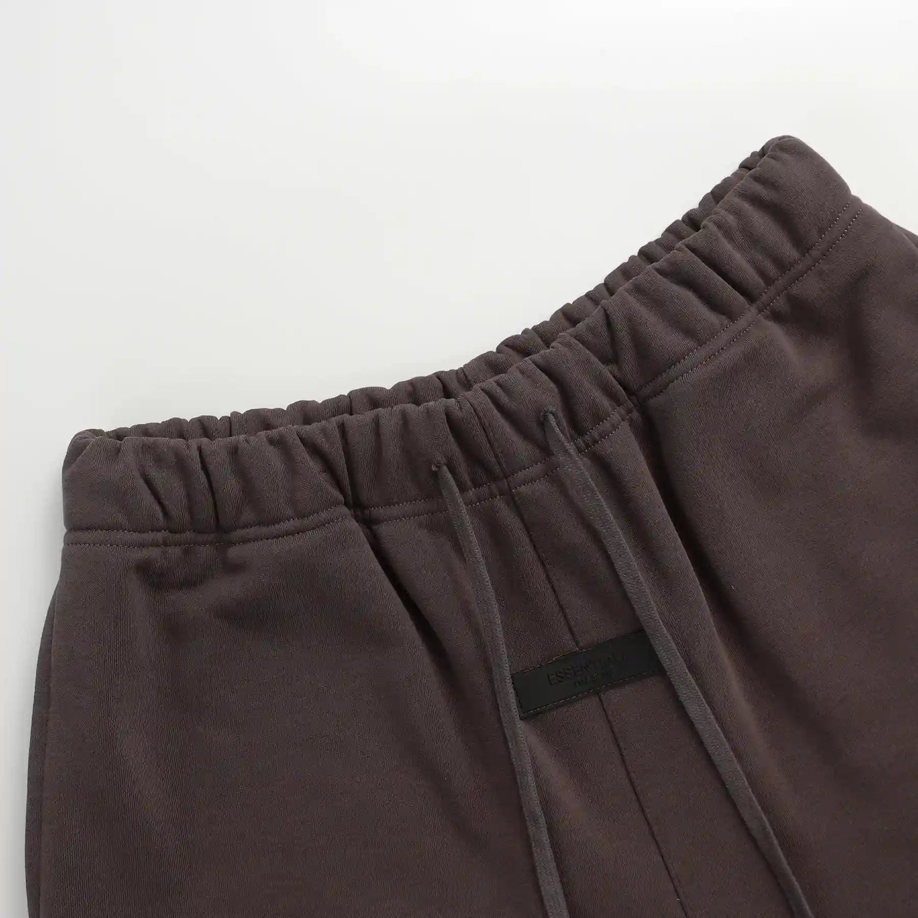 Fear of God Essentials Congo brown fleece shorts with tonal logo and long drawstrings