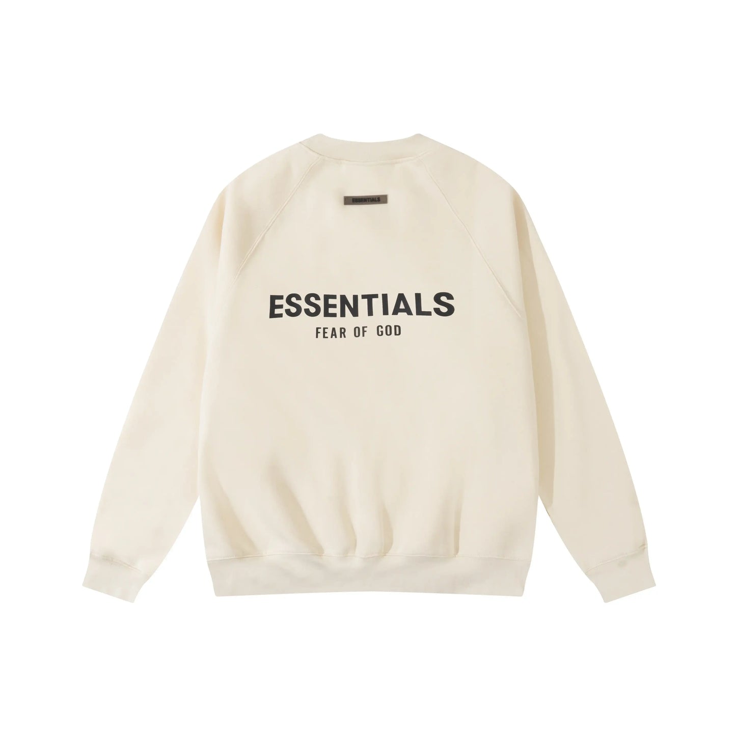 Essentials ink sweatshirt back view beveled logo branding