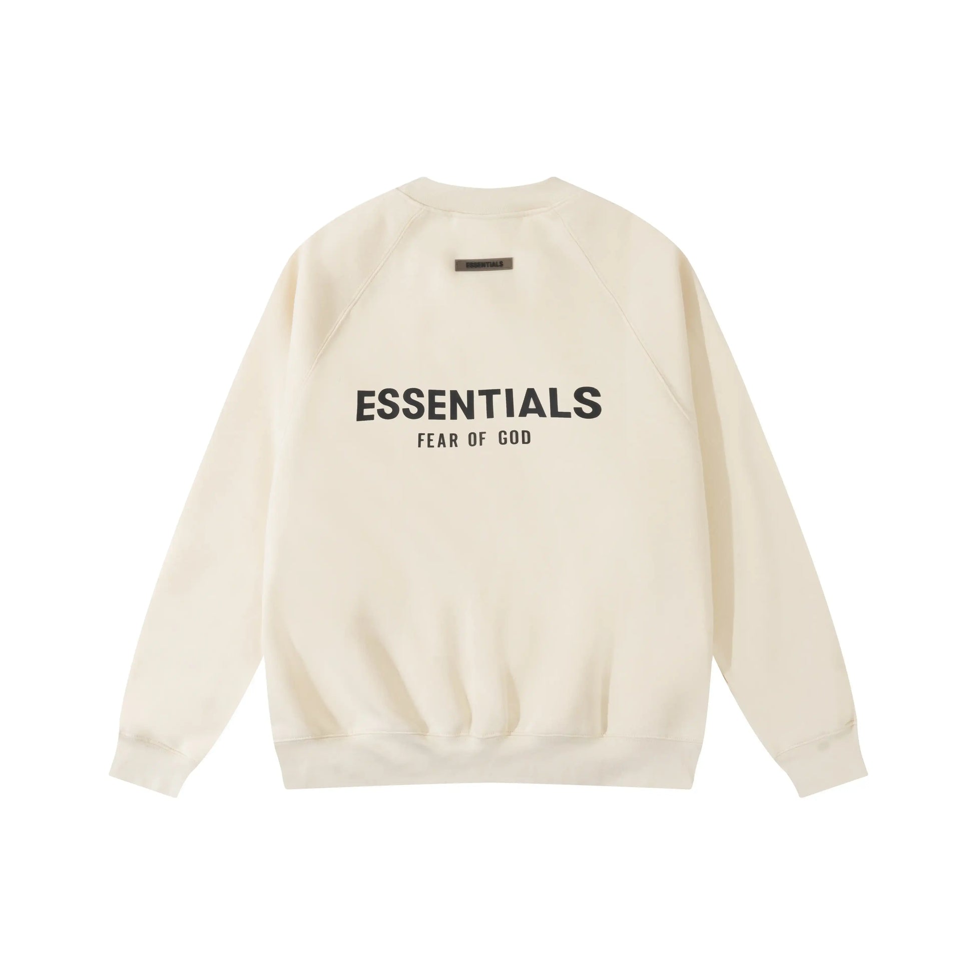 Essentials ink sweatshirt back view beveled logo branding