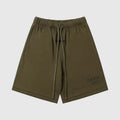 Fear of God Essentials woodland shorts in earthy fleece with tonal branding and relaxed fit