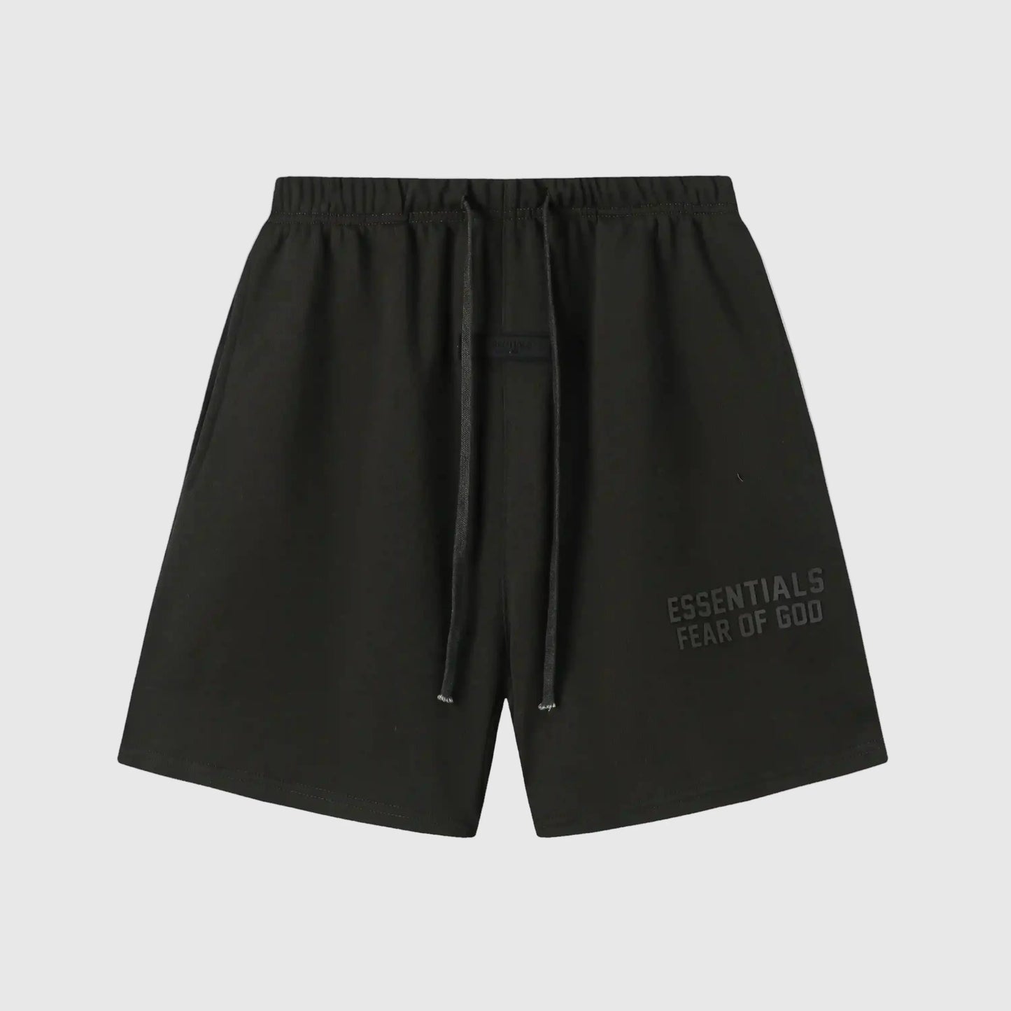 Essentials Black fleece shorts front view – Fear of God