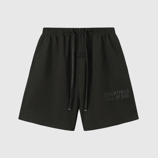 Essentials Black fleece shorts front view – Fear of God