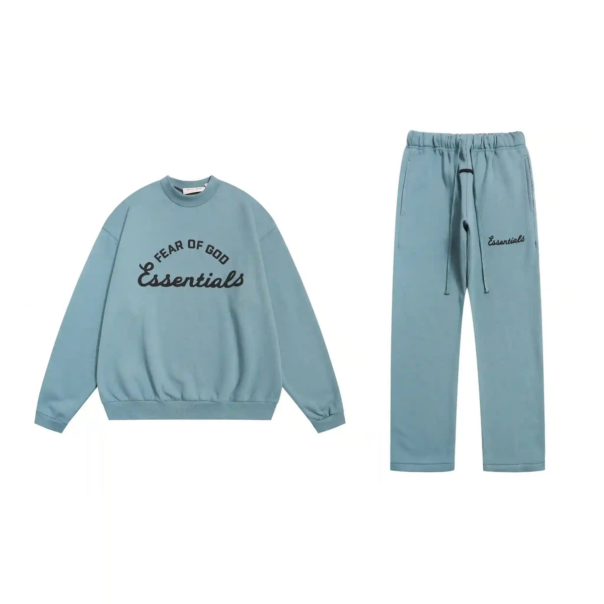 Coastal Blue Essentials Tracksuit - Crewneck Sweatshirt & Sweatpants Set