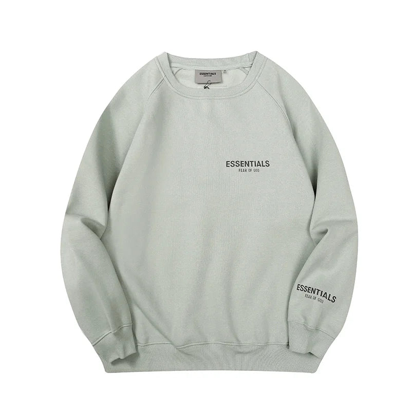 Cement Gray Essentials Sweatshirt, Clean Streetwear Fit