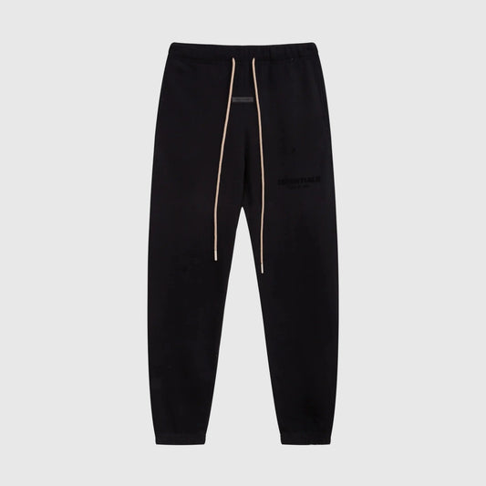 Essentials black low-key street sweatpants by Fear of God front view