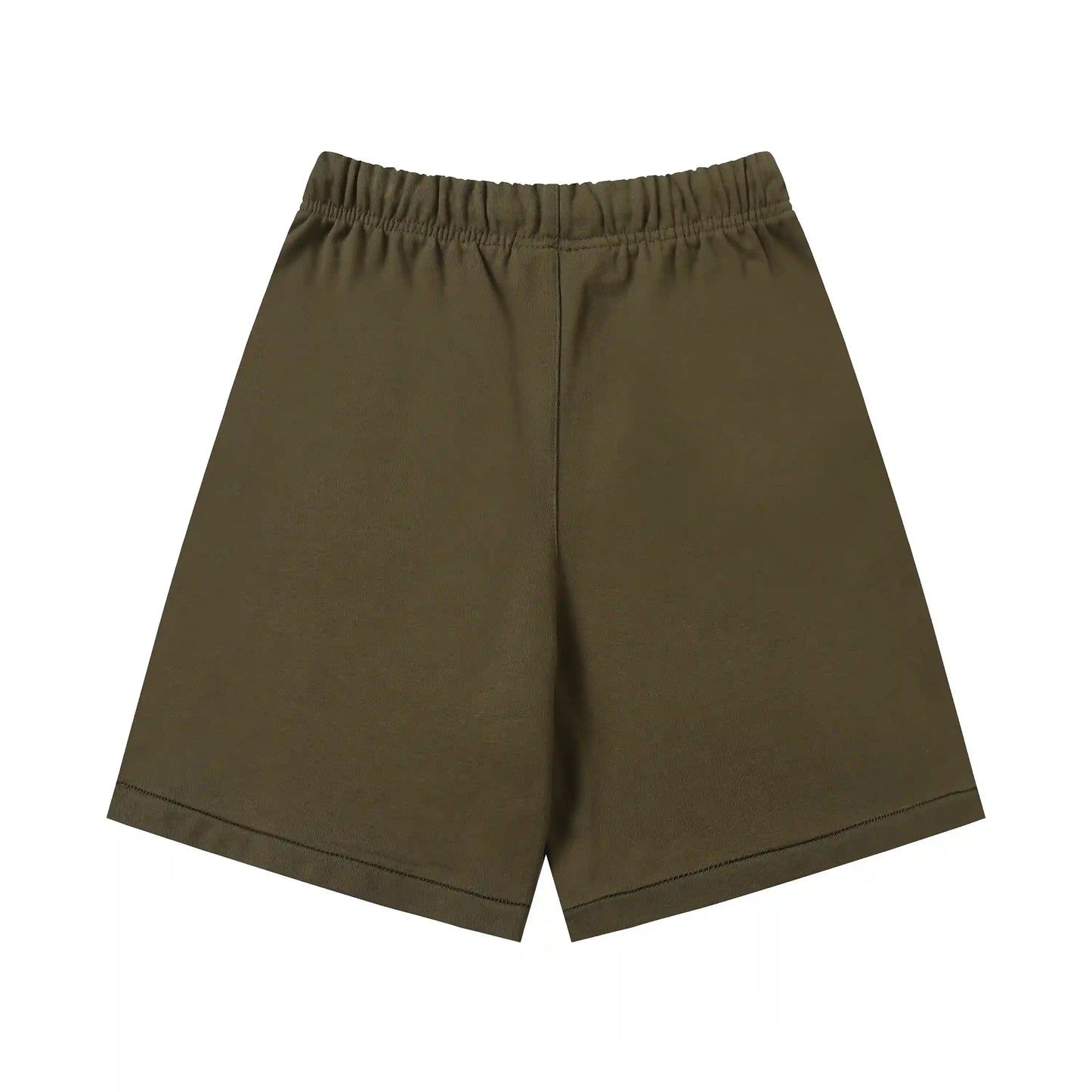 Fear of God Essentials woodland shorts in earthy fleece with tonal branding and relaxed fit