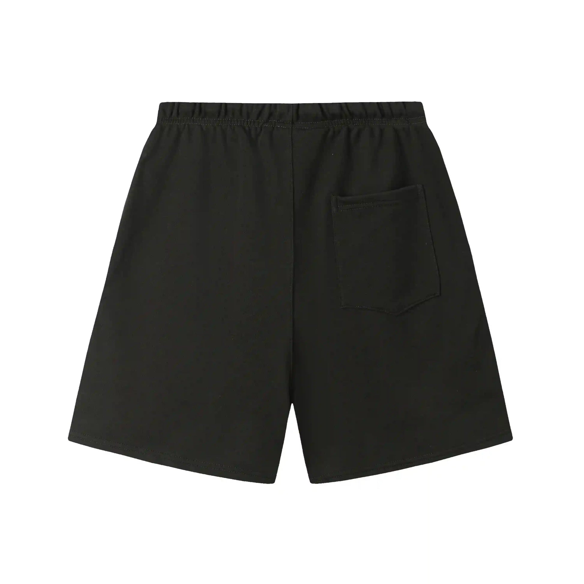 Fear of God Essentials Black fleece shorts relaxed fit side view
