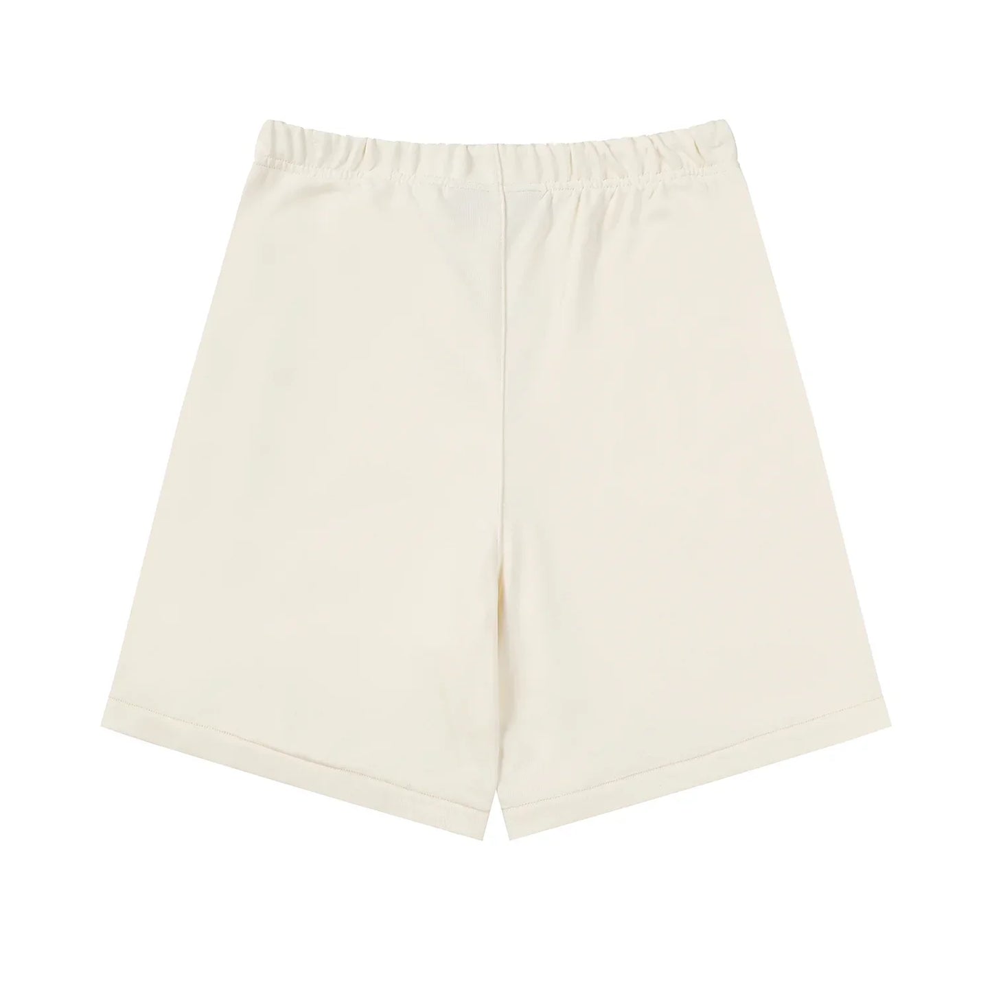Fear of God Essentials Cloud Dance fleece shorts relaxed fit side view