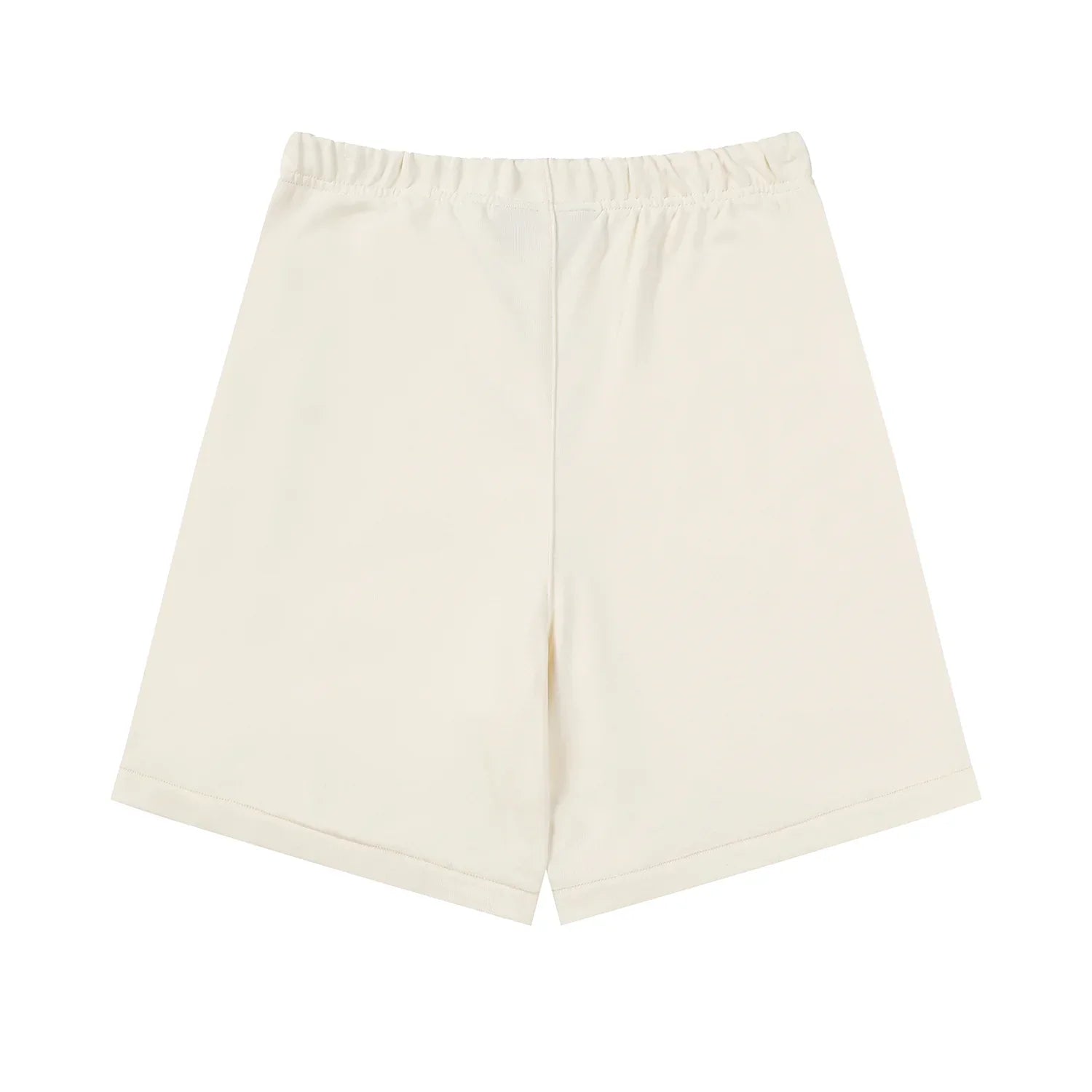 Fear of God Essentials Cloud Dance fleece shorts relaxed fit side view