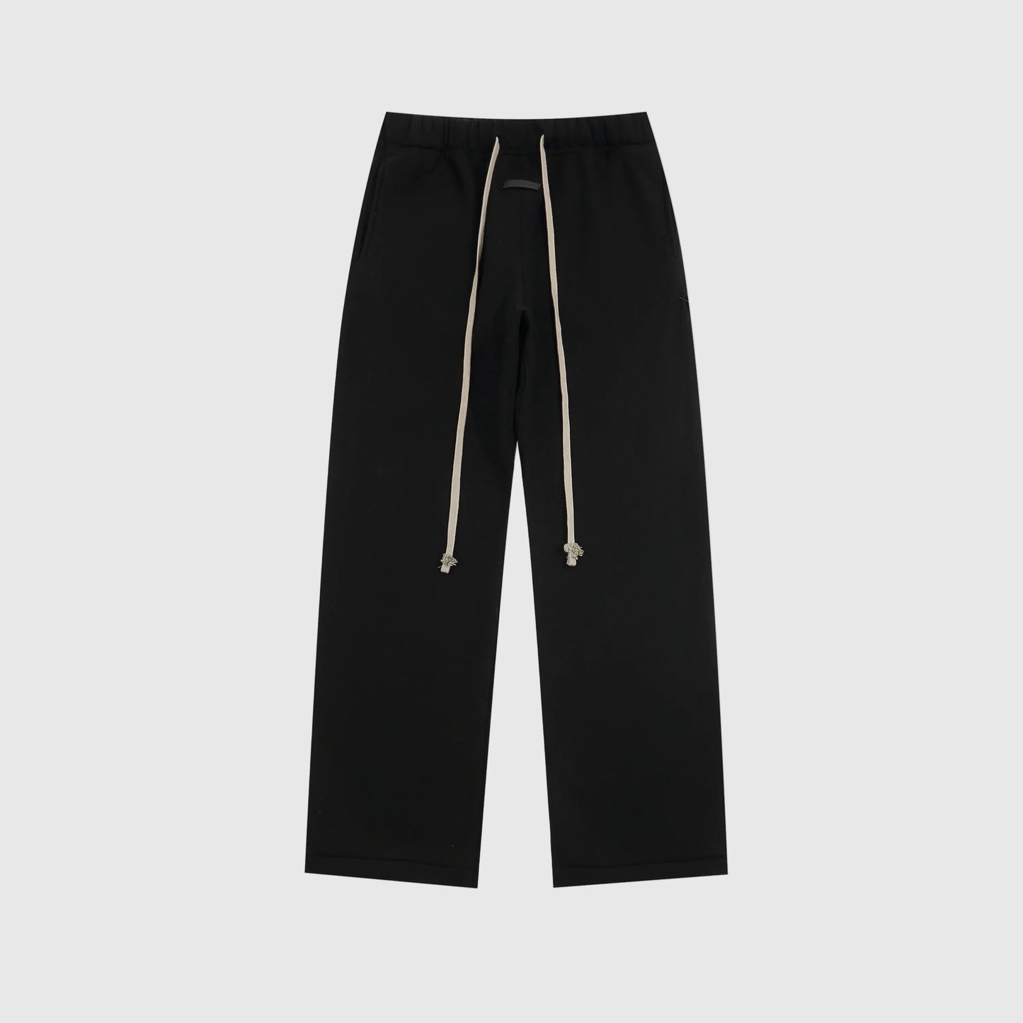 Premium fleece fabric detail on black sweatpants by Fear of God