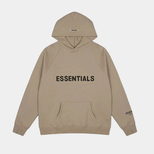 essentials taupe hoodie relaxed fit streetwear
