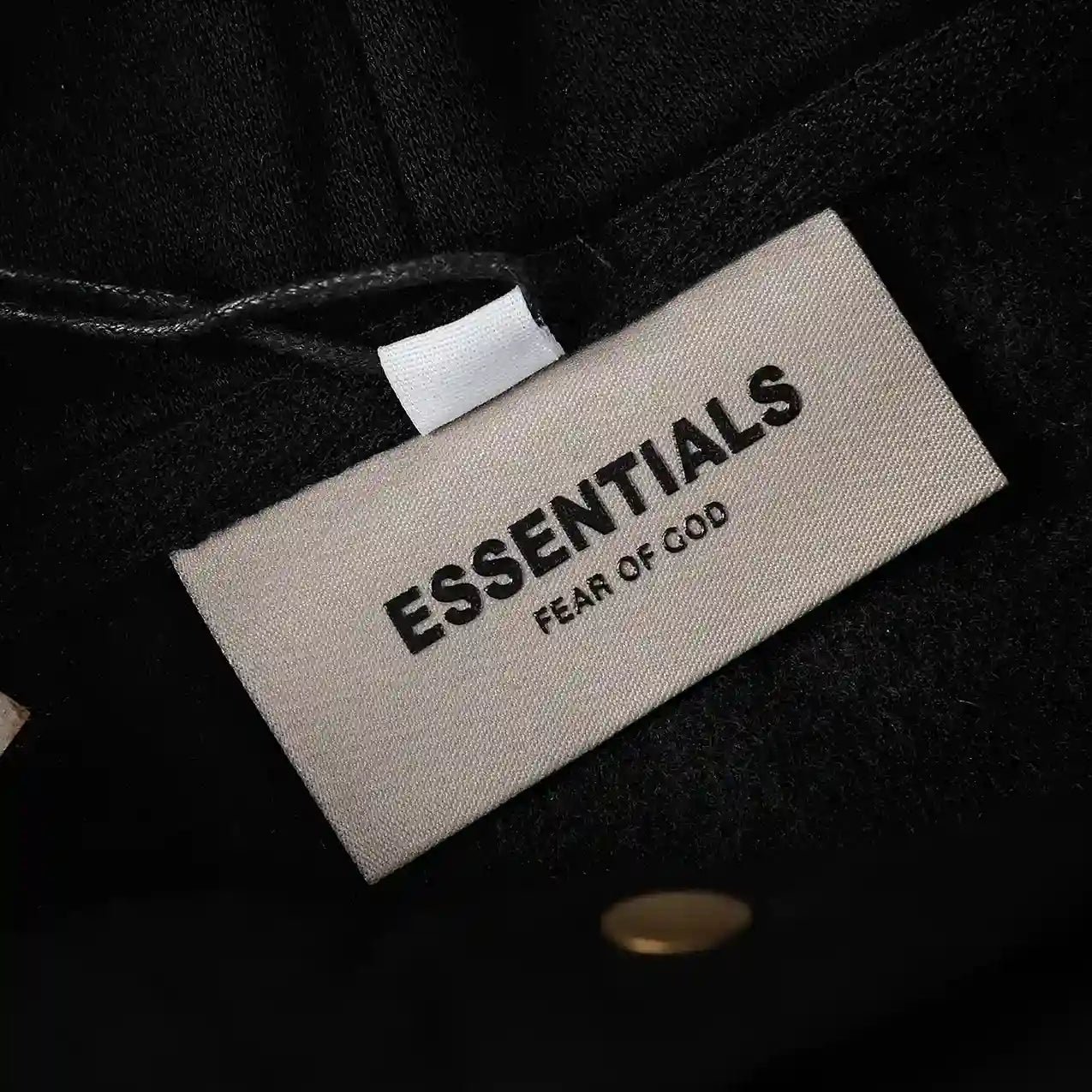 Fear of God ESSENTIALS Signature Baseball Black Red Hoodie