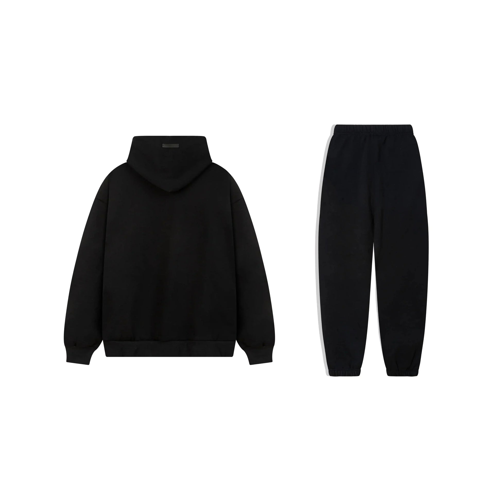 Essentials tracksuit black angled view relaxed fit set