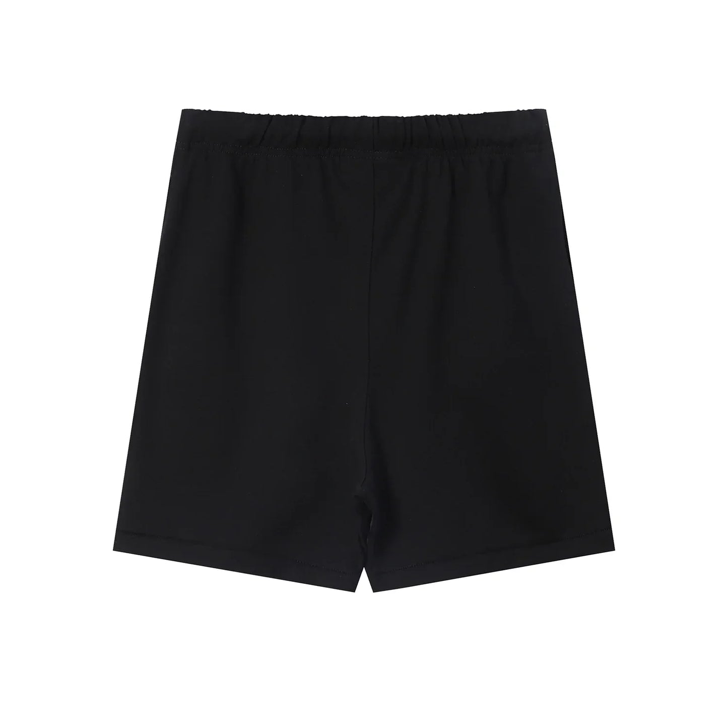 Fear of God Essentials black fleece shorts with tonal logo and relaxed silhouette